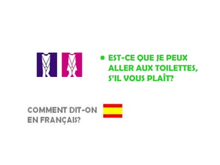 EST-CE QUE JE PEUX ALLER AUX TOILETTES, S’IL VOUS PLAÎT?