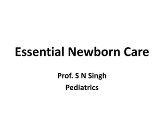 Essential Newborn Care
Prof. S N Singh
Pediatrics
 