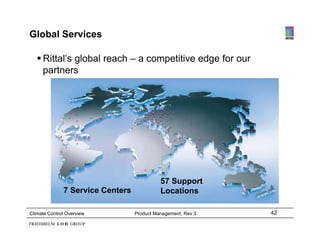 Global Services

    Rittal’s global reach – a competitive edge for our
     partners




                                            57 Support
              7 Service Centers             Locations

Climate Control Overview          Product Management, Rev 3   42
 