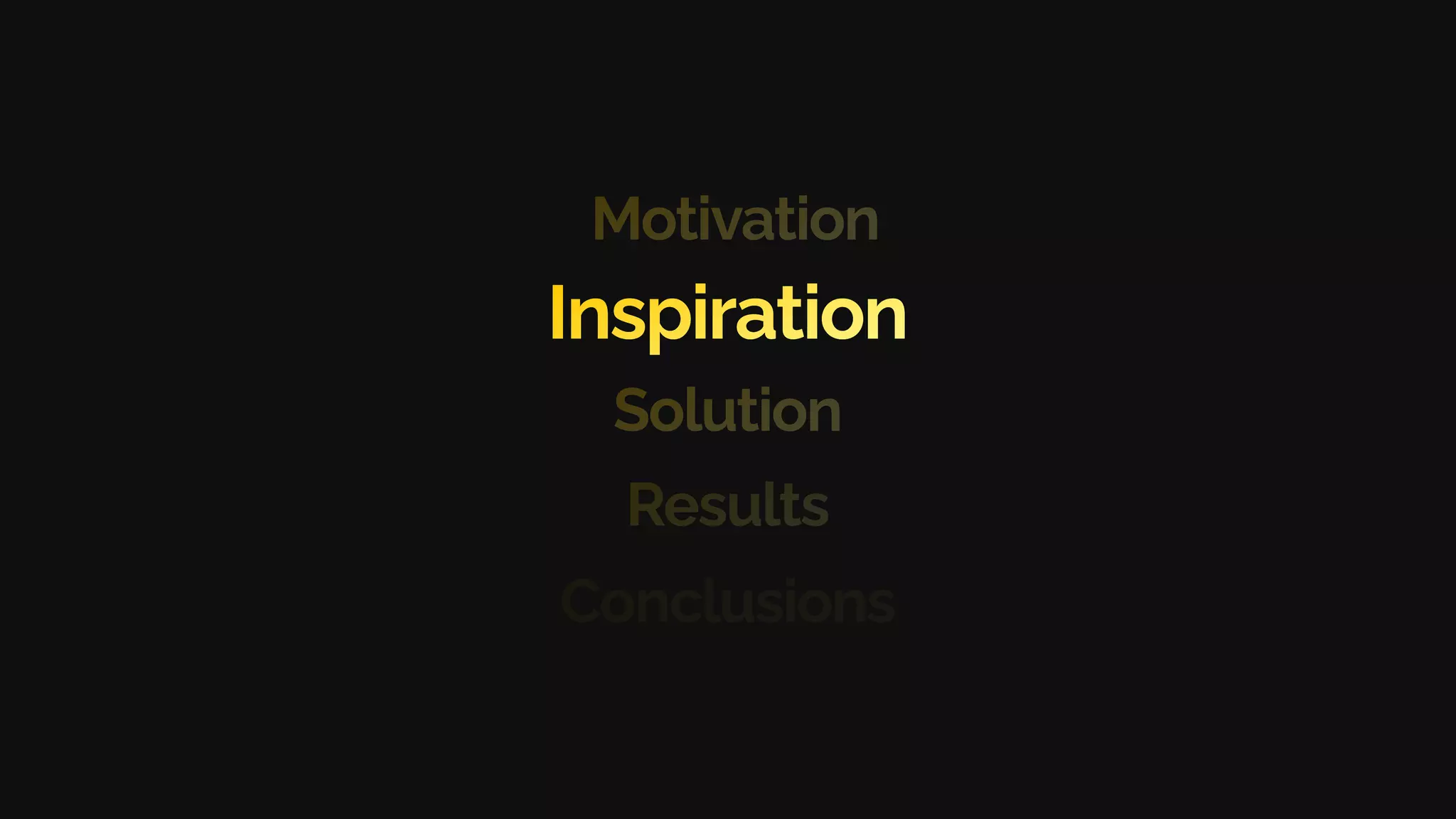 Solution
Inspiration
Results
Conclusions
Motivation
 