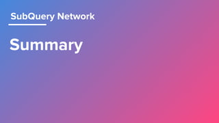 Summary
SubQuery Network
 