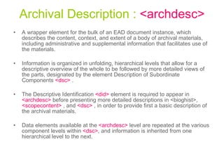 Encoded Archival Description (EAD) | PPT