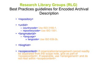 Ead Library Encoded Archival Description (EAD) | PPT