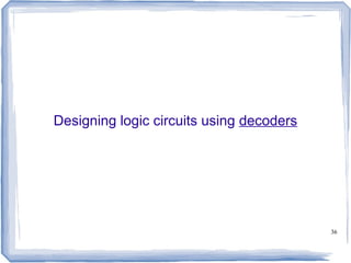 36
Designing logic circuits using decoders
 