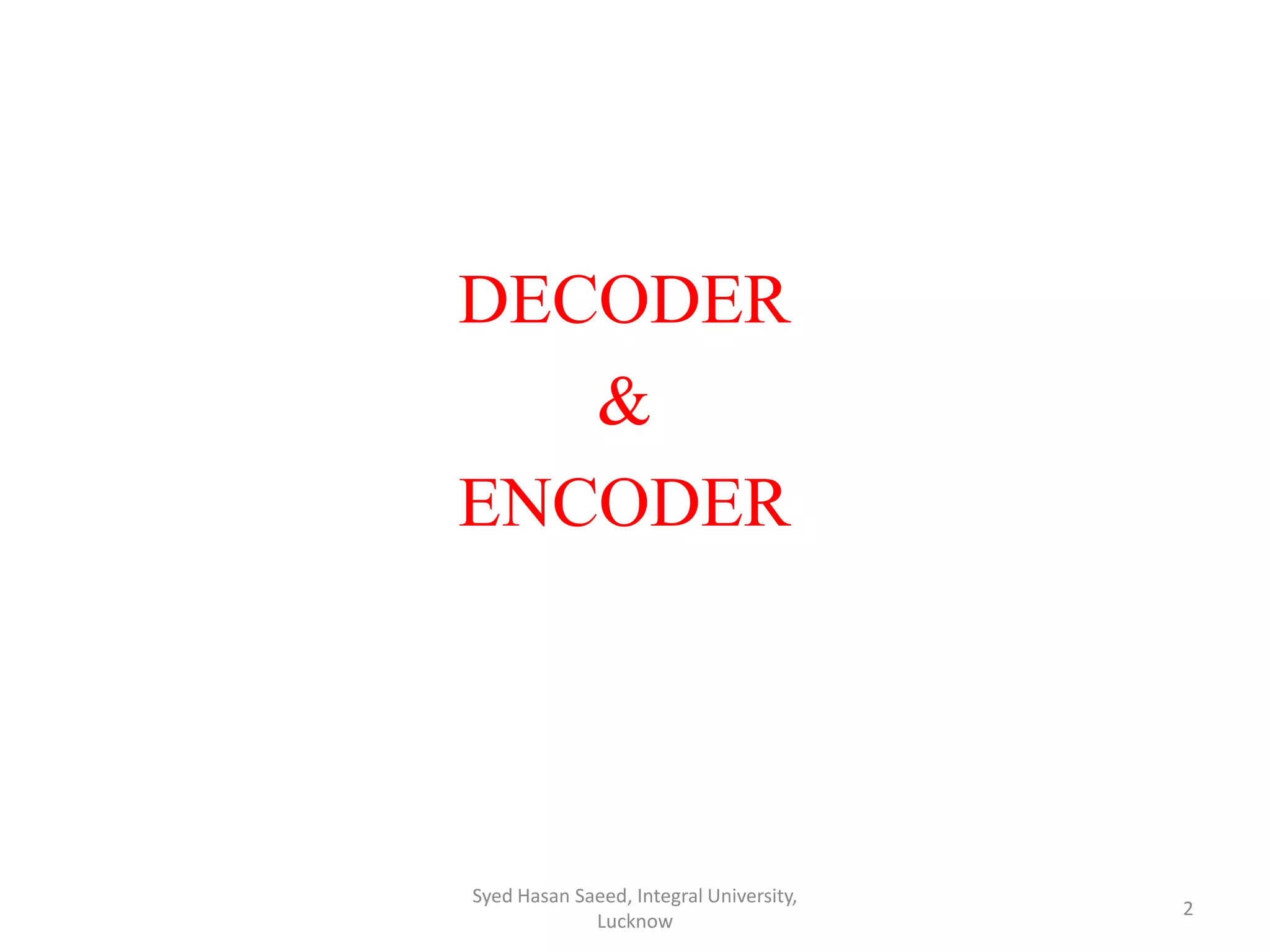 Encoder & Decoder | PPT