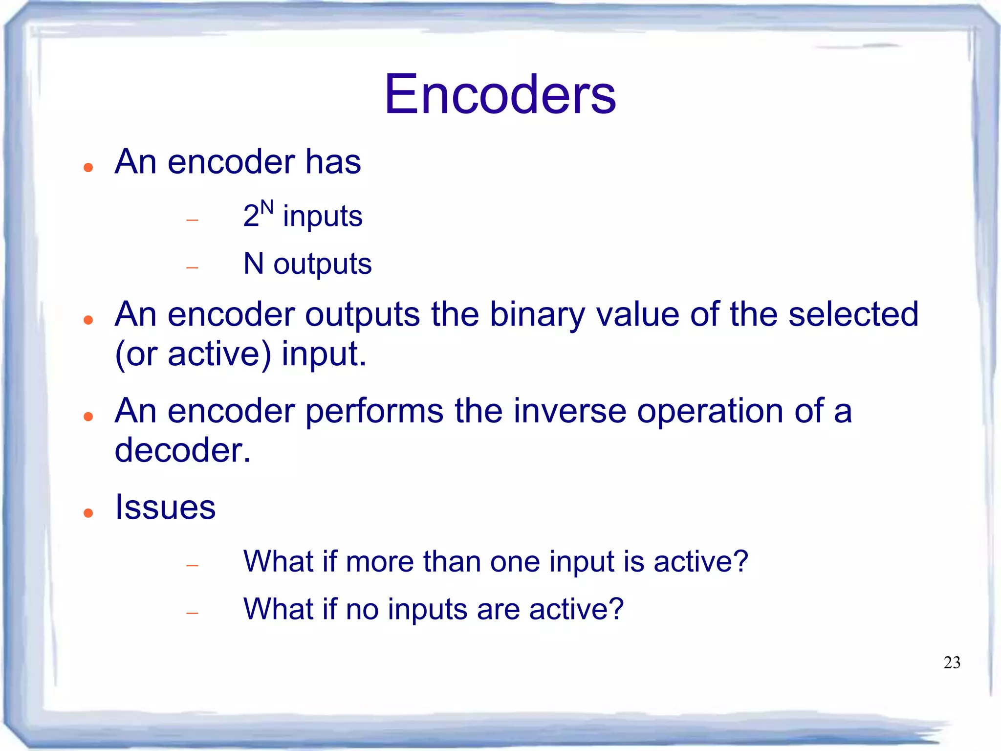 Encoder, decoder, multiplexers and demultiplexers | PPT | Operating ...