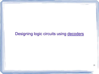 35
Designing logic circuits using decoders
 