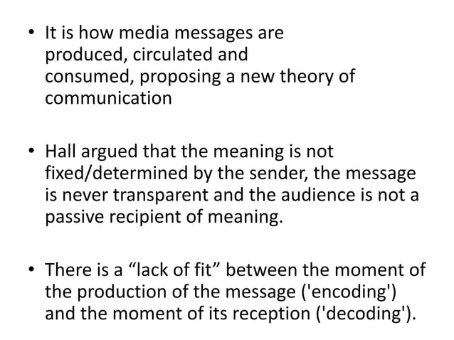 Encoding/Decoding Stuart Hall | PPT