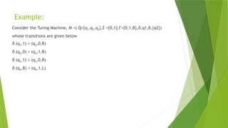 Encoding process of the Turing Machine presentation | PPTX