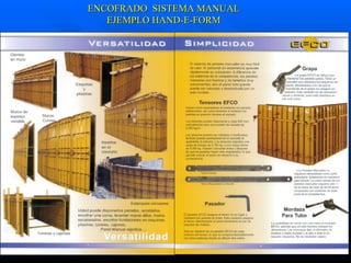ENCOFRADO  SISTEMA MANUAL EJEMPLO HAND-E-FORM 