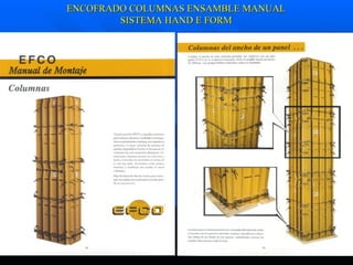 ENCOFRADO COLUMNAS ENSAMBLE MANUAL SISTEMA HAND E FORM 