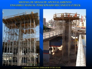 SISTEMA DE MESAS DE APUNTALAMIENTO ENSAMBLE MANUAL POSICIONADO MECÁNICO E-Z DECK CABEZALES INTERCAMBIADOR S/9 DE JULIO   