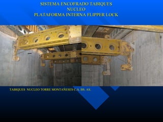 TABIQUES  NUCLEO TORRE MONTAÑESES C.A. BS. AS.  SISTEMA ENCOFRADO TABIQUES NUCLEO PLATAFORMA INTERNA FLIPPER LOCK 