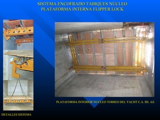 DETALLES SISTEMA PLATAFORMA INTERIOR NUCLEO TORRES DEL YACHT C.A. BS. AS. SISTEMA ENCOFRADO TABIQUES NÚCLEO PLATAFORMA INTERNA FLIPPER LOCK 