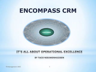 CUSTOMER ENCOMPASS CRM IT’S ALL ABOUT OPERATIONAL EXCELLENCEBY TACO NIEUWENHUIJSEN TN-Management 2003 1 