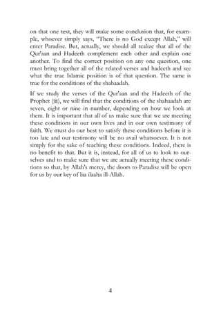 En conditions of laa ilaaha ill-allah