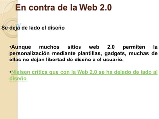 La web 2.0, siendo su principal función la creación de nuevos contenidos por los usuarios, termina consiguiendo en realidad que estos se dediquen a compartir y re-compartir información ya creada.