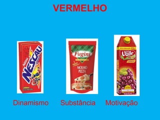 VERMELHO
Dinamismo Substância Motivação
 