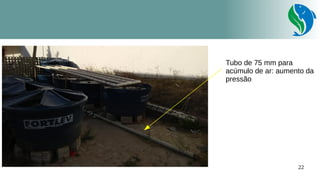 22
Tubo de 75 mm para
acúmulo de ar: aumento da
pressão
 