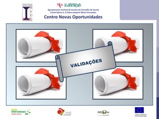 Agrupamento Vertical de Escolas do Concelho de Sousel Escola Básica 2, 3 Padre Joaquim Maria Fernandes Centro Novas Oportunidades VALIDAÇÕES  