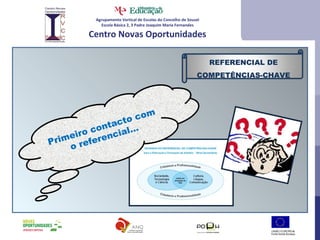 Agrupamento Vertical de Escolas do Concelho de Sousel Escola Básica 2, 3 Padre Joaquim Maria Fernandes Centro Novas Oportunidades Primeiro contacto com o referencial… REFERENCIAL DE COMPETÊNCIAS-CHAVE 
