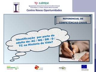 Agrupamento Vertical de Escolas do Concelho de Sousel Escola Básica 2, 3 Padre Joaquim Maria Fernandes Centro Novas Oportunidades Identificação  por parte do adulto de: AC / NG / DR / D / TC na História de Vida? REFERENCIAL DE COMPETÊNCIAS-CHAVE 