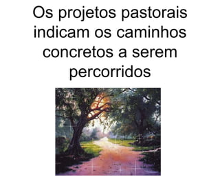 Os projetos pastorais indicam os caminhos concretos a serem percorridos 