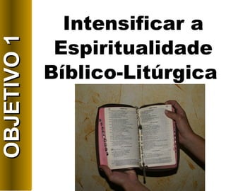 Intensificar a Espiritualidade Bíblico-Litúrgica   OBJETIVO 1 