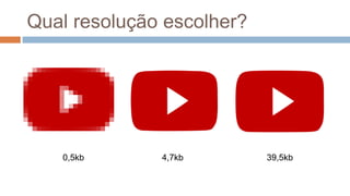 Qual resolução escolher?
0,5kb 4,7kb 39,5kb
 