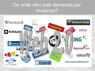 De onde vêm esta demanda por
                 mudança?
•   “Queremos que o nosso            •   “Além de obter as informações
    cadastro seja atualizado             que necessitamos,
    tecnologicamente”                    gostaríamos de fazê-lo com
                                         racionalidade, considerando
•   “Precisamos atualizar nosso
                                         dados de outros órgãos
    formulário à luz das novas
                                         públicos”
    normas”
                                     •   “Precisamos tomar esta
•   “É só tornar o preenchimento
                                         oportunidade também para
    do usuário obrigatório. Se não
                                         prestar serviços adicionais ao
    preencher não ... (ganha
                                         cidadão que vai usar nosso
    bolsa, perde o CPF...)”
                                         Portal”
•   “Queremos construir a nossa      •   “Vamos precisar padronizar as
    plataforma para não
                                         informações para que os
    dependermos de terceiros
                                         demais órgãos de governo
    quando for necessário mudar”
                                         possam utilizá-las”
 