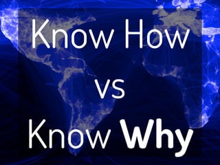 Know How
   vs
Know Why
 