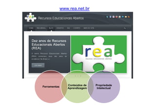 www.rea.net.br

Ferramentas

Conteúdos de
Aprendizagem

Propriedade
Intelectual

 