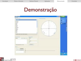 Demonstração
22
Introdução Música e Emoções Software Musical Aplicações Demonstração Conclusão
 