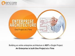 Building an entire enterprise architecture is NOT a Single Project.
        An Enterprise is built One Project at a Time
 