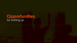 Opportunities 
for starting up 
 