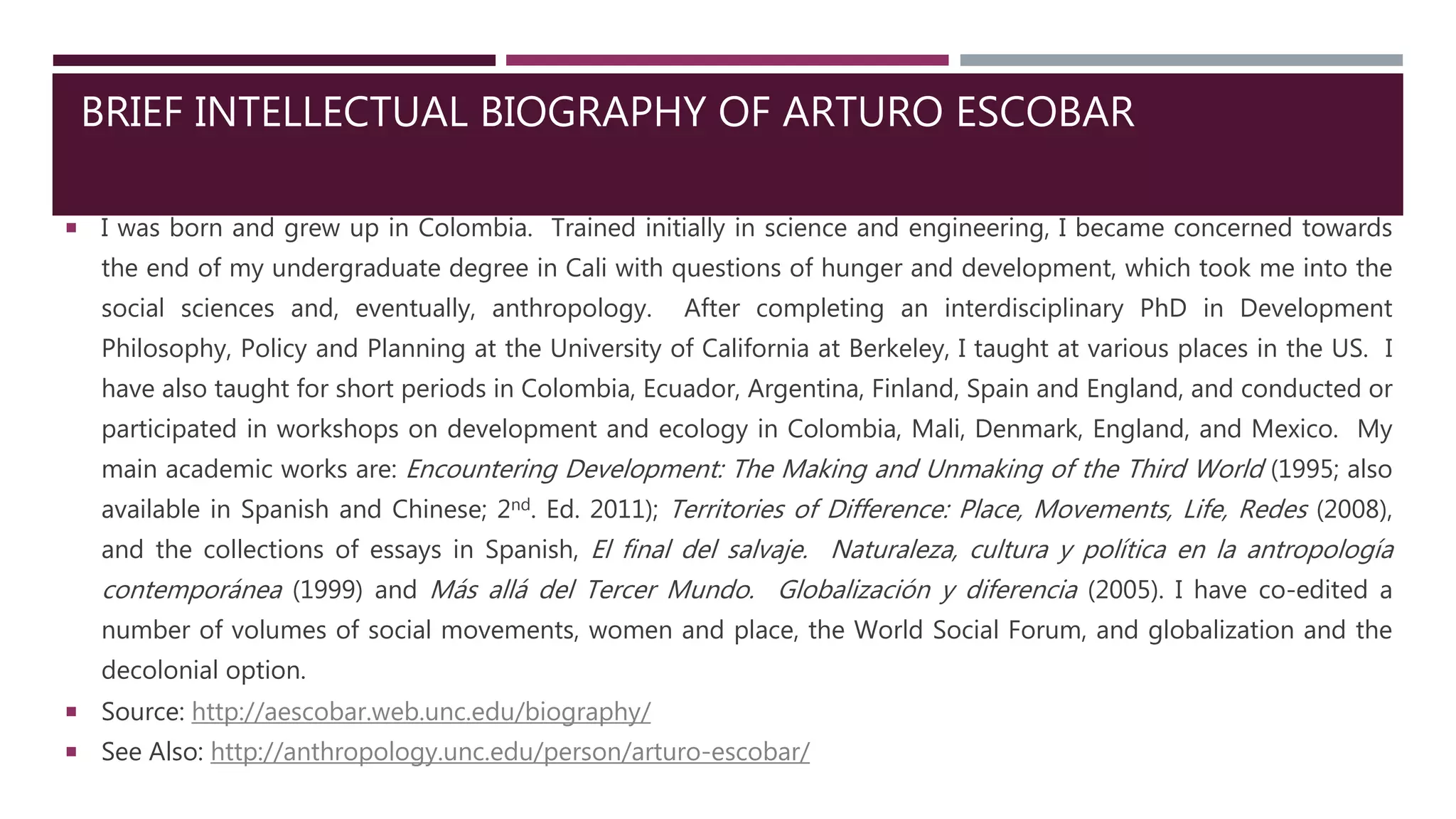Encountering Development Chapter ONE by Arturo Escobar | PPTX