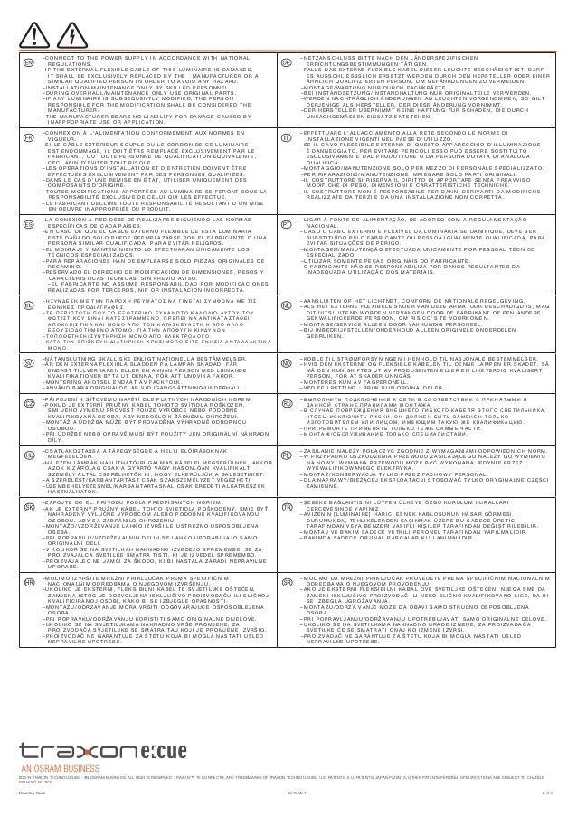 Traxon Cove Light Ac Ho Rgb Graze Mounting Guide