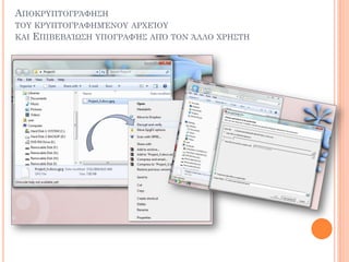 ΑΠΟΚΡΤΠΣΟΓΡΆΥΗ΢Η
ΣΟΤ ΚΡΤΠΣΟΓΡΑΥΗΜΈΝΟΤ ΑΡΦΕΊΟΤ
ΚΑΙ ΕΠΙΒΕΒΑΊΨ΢Η ΤΠΟΓΡΑΥΉ΢ ΑΠ΋ ΣΟΝ ΆΛΛΟ ΦΡΗ΢ΣΗ
 