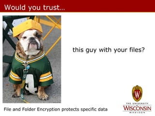 Would you trust…

this guy with your files?

File and Folder Encryption protects specific data

 