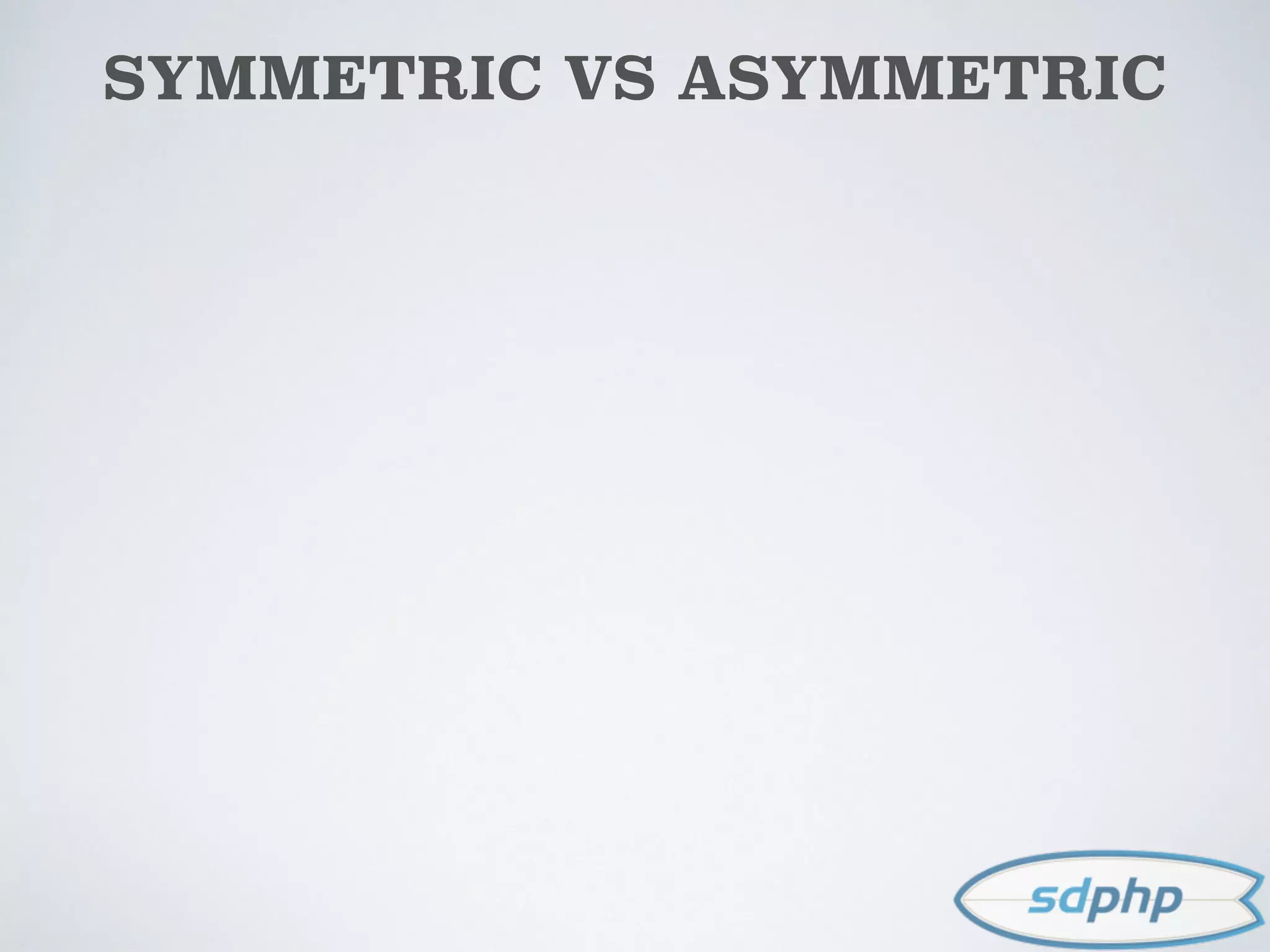 SYMMETRIC VS ASYMMETRIC
 