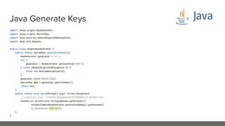 Java Generate Keys
 