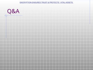 Q&A
ENCRYPTION ENSURES TRUST & PROTECTS VITAL ASSETS.
 