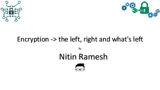Encryption -> the left, right and what's left
By
Nitin Ramesh
 