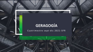 GERAGOGÍA
Cuatrimestre sept-dic 2021-SFR
 