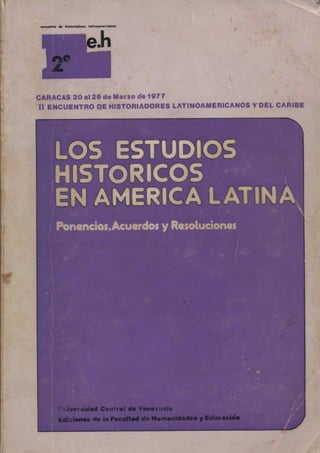 LOS ARTESANOS DE CARACAS EN 1873--PONENCIA EN EL II ENCUENTRO DE HISTORIADORES--CARACAS, UCV--1977--