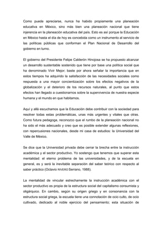 Una reflexión sobre la Universidad privada...