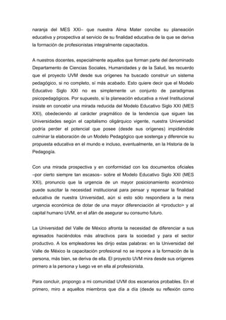 Una reflexión sobre la Universidad privada...