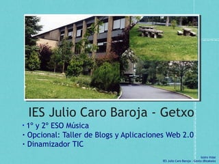 IES Julio Caro Baroja - Getxo 1º y 2º ESO Música Opcional: Taller de Blogs y Aplicaciones Web 2.0 Dinamizador TIC 