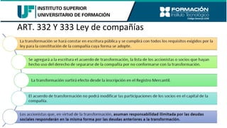 ART. 332 Y 333 Ley de compañías
 