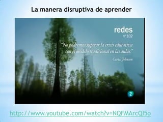 La manera disruptiva de aprender




http://www.youtube.com/watch?v=NQFMArcQI5o
 